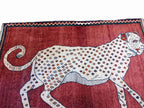 140 x 95 cm Shiraz Qashqai Nomadic Animal design Tribal Red Lion Rug - Rugoutlet