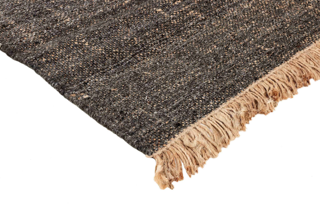 160x90 cm Black and brown jute and wool rug -200024WD - Rugoutlet