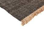 160x90 cm Black and brown jute and wool rug -200024WD - Rugoutlet