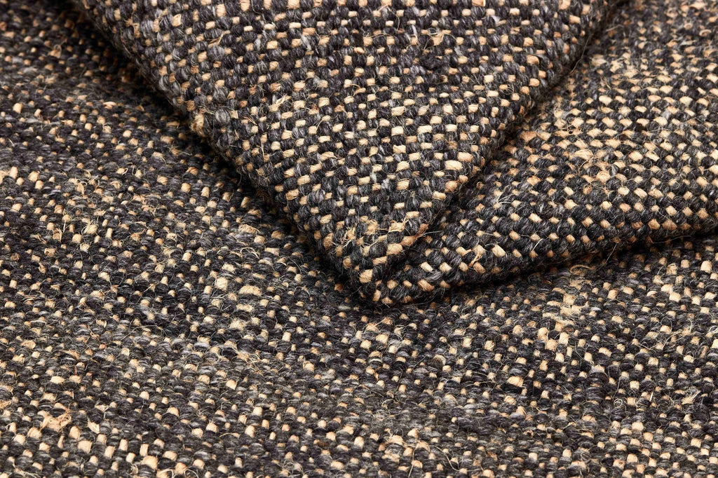 160x90 cm Black and brown jute and wool rug -200024WD - Rugoutlet