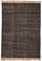 160x90 cm Black and brown jute and wool rug -200024WD - Rugoutlet