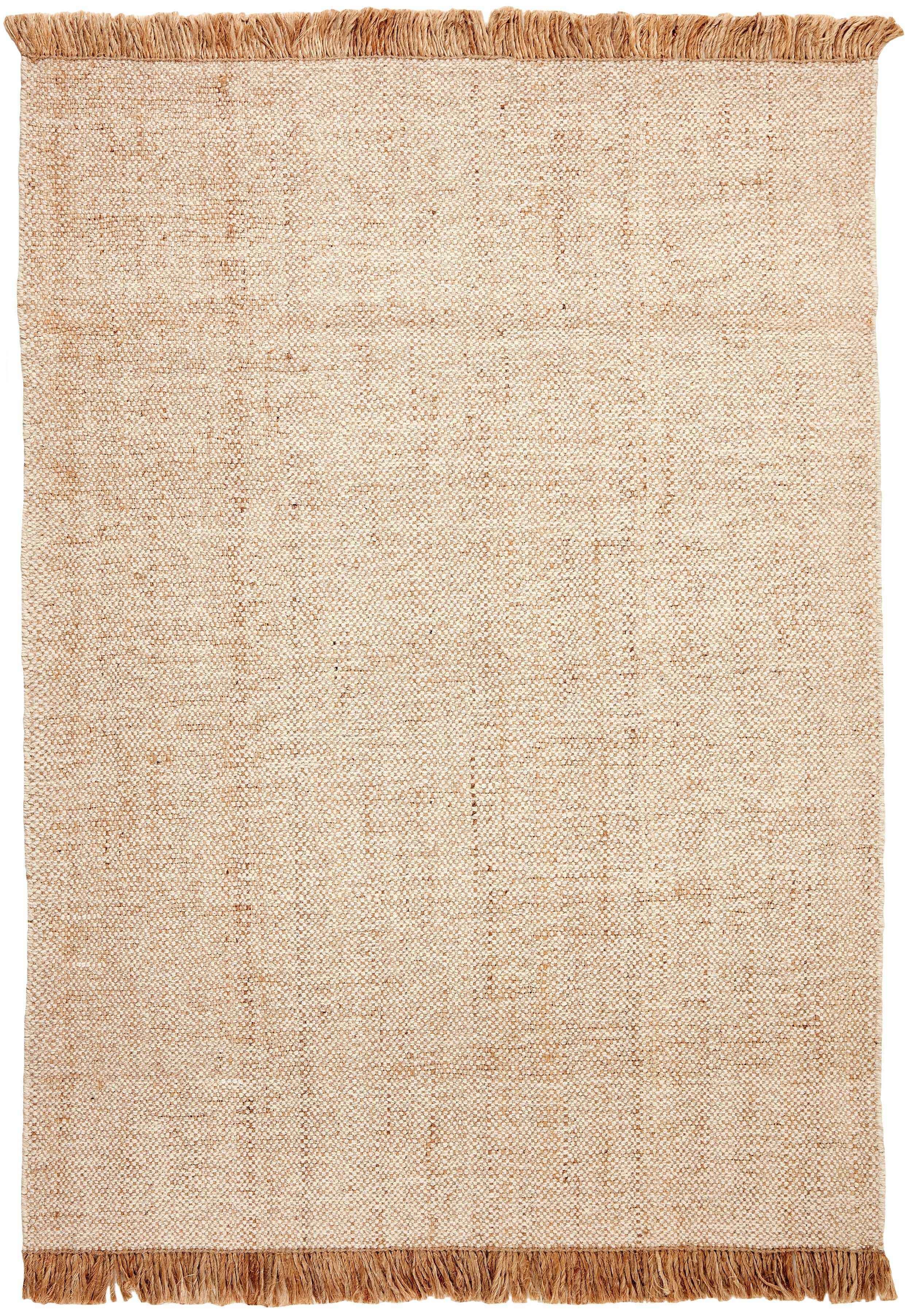 160x90 cm Jute & wool beige flat-weave Rug-200024WD - Rugoutlet