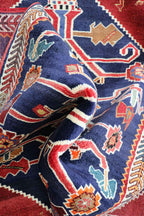 172x102 cm Persian Qashqai Tribal Wool Rug Handmade Red Blue - Rugoutlet
