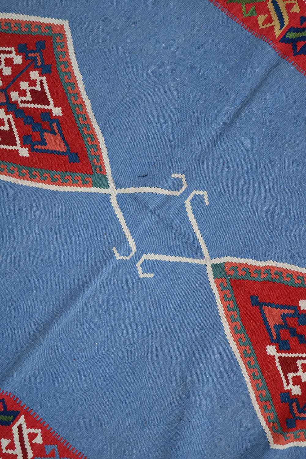 235x153 cm Qashqai Kilim Tribal Wool Rugs Hand Knotted Sky Blue - Rugoutlet