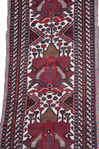 352x80 cm Afghan Mushwani Kilim Runner Wool Rug Handmade Maroon Pink - Rugoutlet