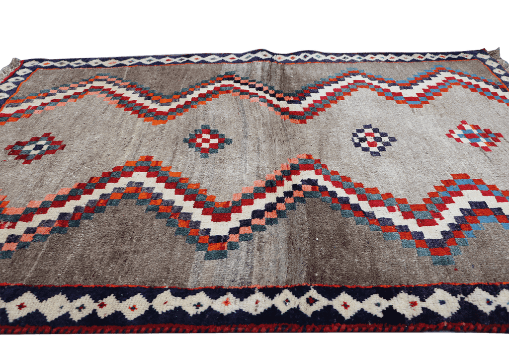 179x122 cm Gabeh Tribal Wool Rugs Hand Knotted Beige Brown - Rugoutlet