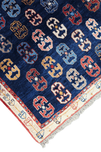 133x107cm Persian Gabbeh Qashqai Tribal wool blue rug - Rugoutlet