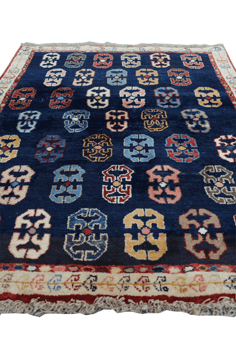 133x107cm Persian Gabbeh Qashqai Tribal wool blue rug - Rugoutlet