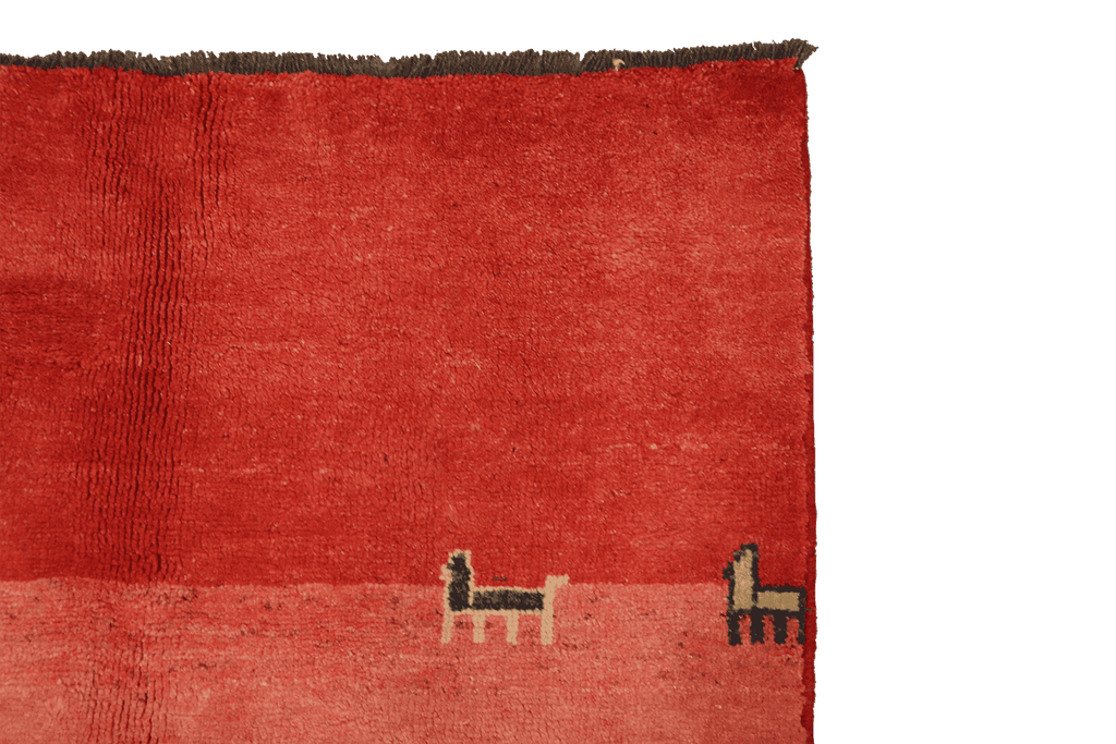 170 x 130 cm Persian Gabbeh Tribal Wool Rugs Hand Knotted Red Colour - Rugoutlet