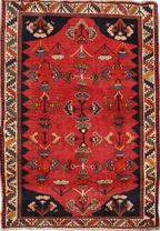 127 x 200 cm Persian Qashqai Tribal Wool Rugs Handcrafted Blue Red - Rugoutlet