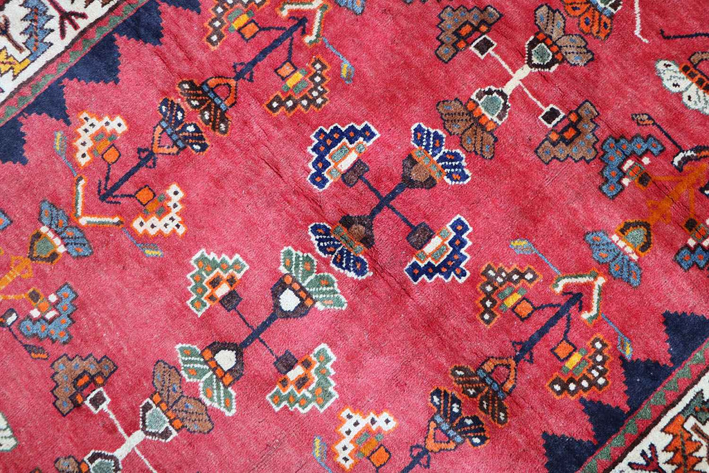 127 x 200 cm Persian Qashqai Tribal Wool Rugs Handcrafted Blue Red - Rugoutlet