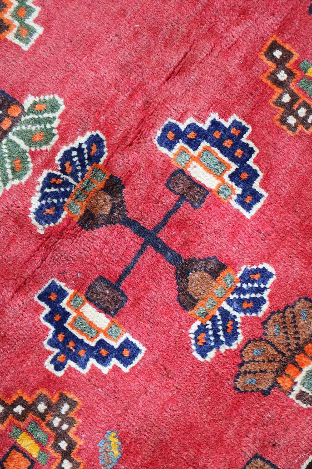 127 x 200 cm Persian Qashqai Tribal Wool Rugs Handcrafted Blue Red - Rugoutlet