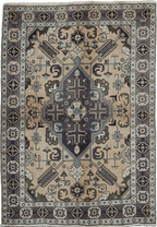 138x196 cm Old Tabriz Antique Wool handmade rug cream-7041 - Rugoutlet