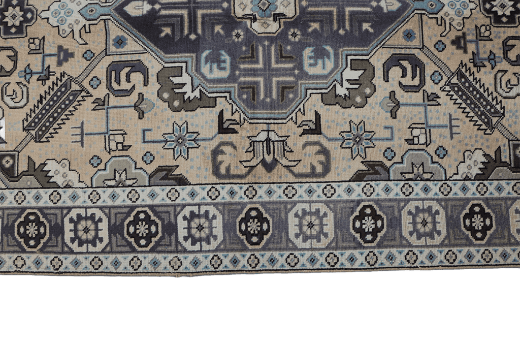 138x196 cm Old Tabriz Antique Wool handmade rug cream-7041 - Rugoutlet