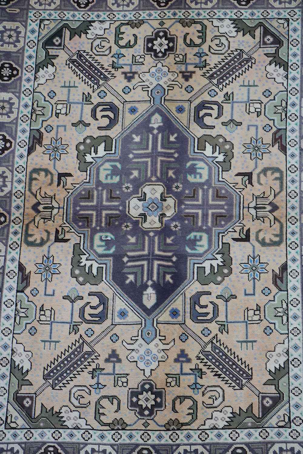 138x196 cm Old Tabriz Antique Wool handmade rug cream-7041 - Rugoutlet