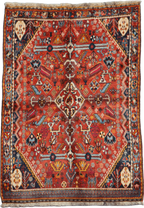 213 x 132 cm Persian Qashqai Tribal Wool Rug Hand-Knotted Multi Colour - Rugoutlet
