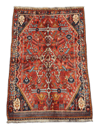 213 x 132 cm Persian Qashqai Tribal Wool Rug Hand-Knotted Multi Colour - Rugoutlet