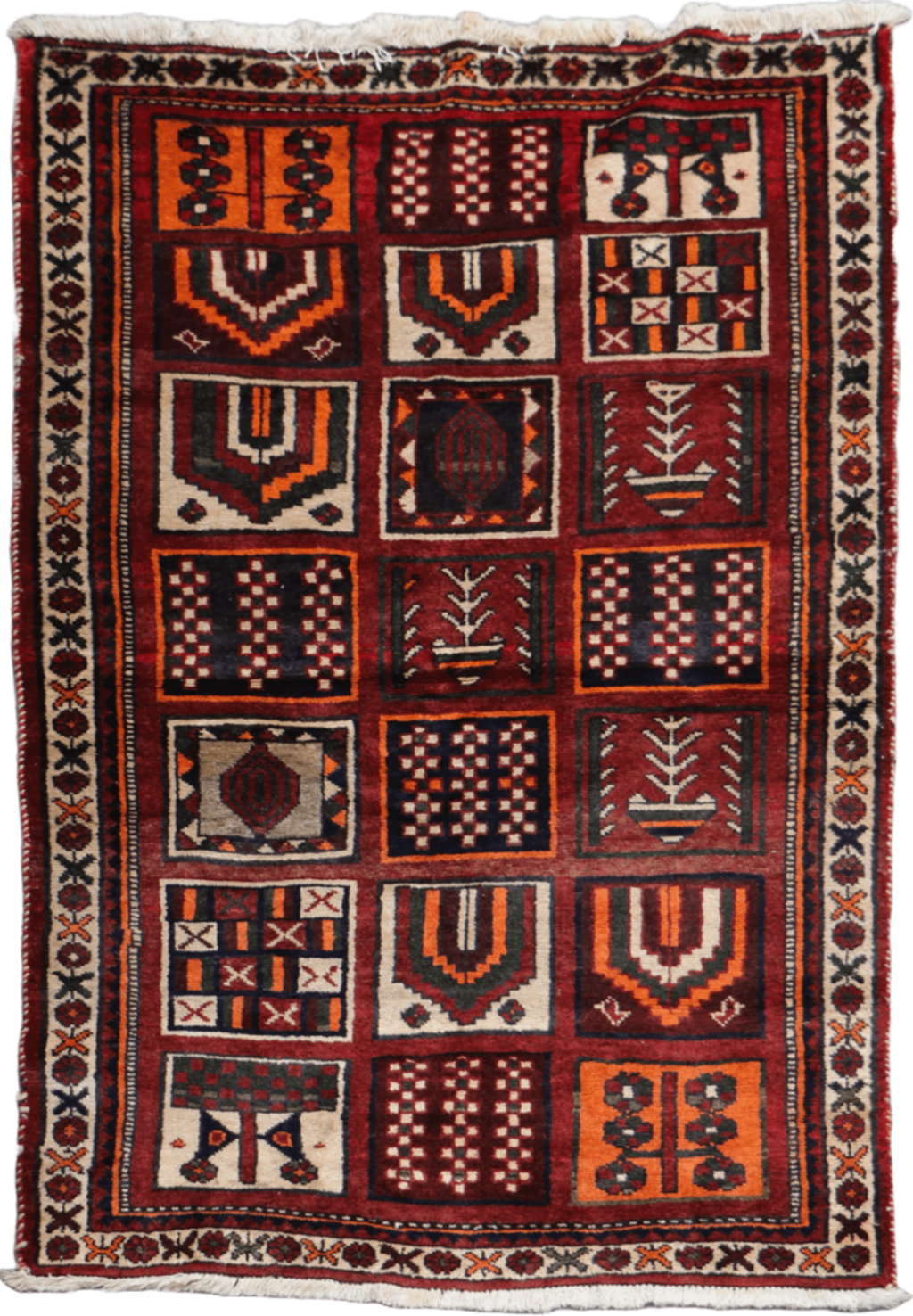 A hand-knotted Persian Qashqai Tribal Wool Rug