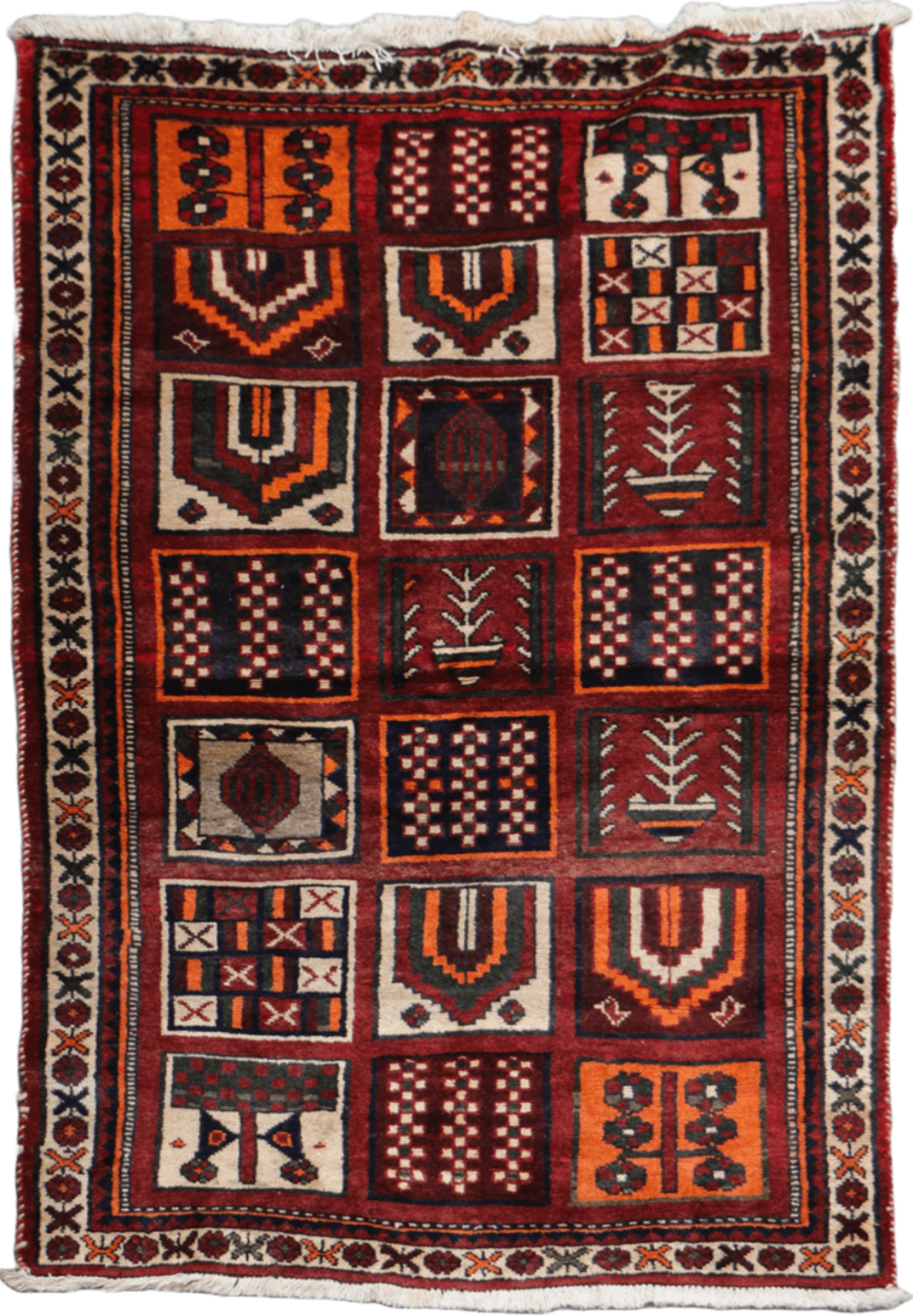 A hand-knotted Persian Qashqai Tribal Wool Rug