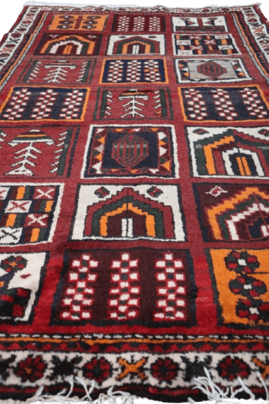 A hand-knotted Persian Qashqai Tribal Wool Rug