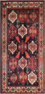 A hand-knotted Tribal Qashqai Wool Rug
