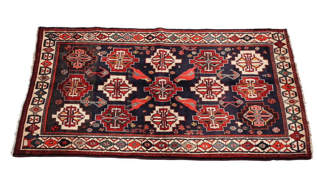 A hand-knotted Tribal Qashqai Wool Rug