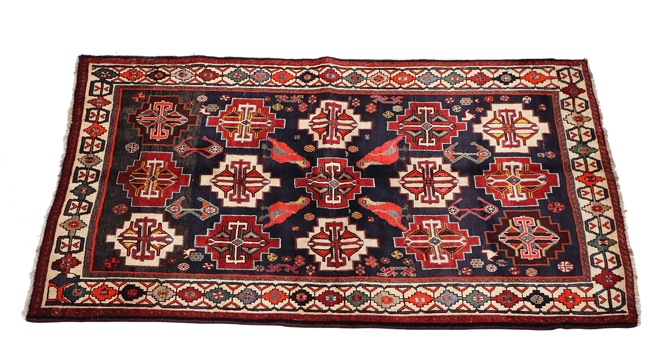 A hand-knotted Tribal Qashqai Wool Rug