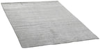 90x60 cm Indian Viscose Black Rug-5971A, White - Rugoutlet