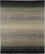 90x60 cm wool Black Rug-6029, Black Grey - Rugoutlet