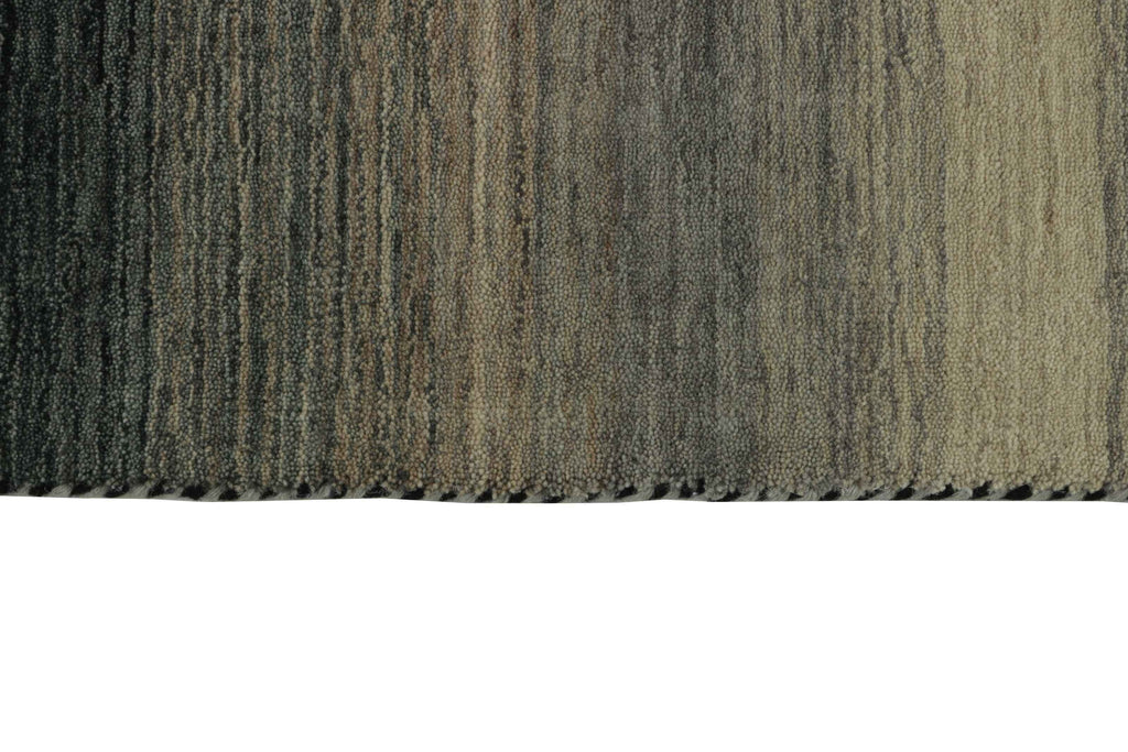 90x60 cm wool Black Rug-6029, Black Grey - Rugoutlet