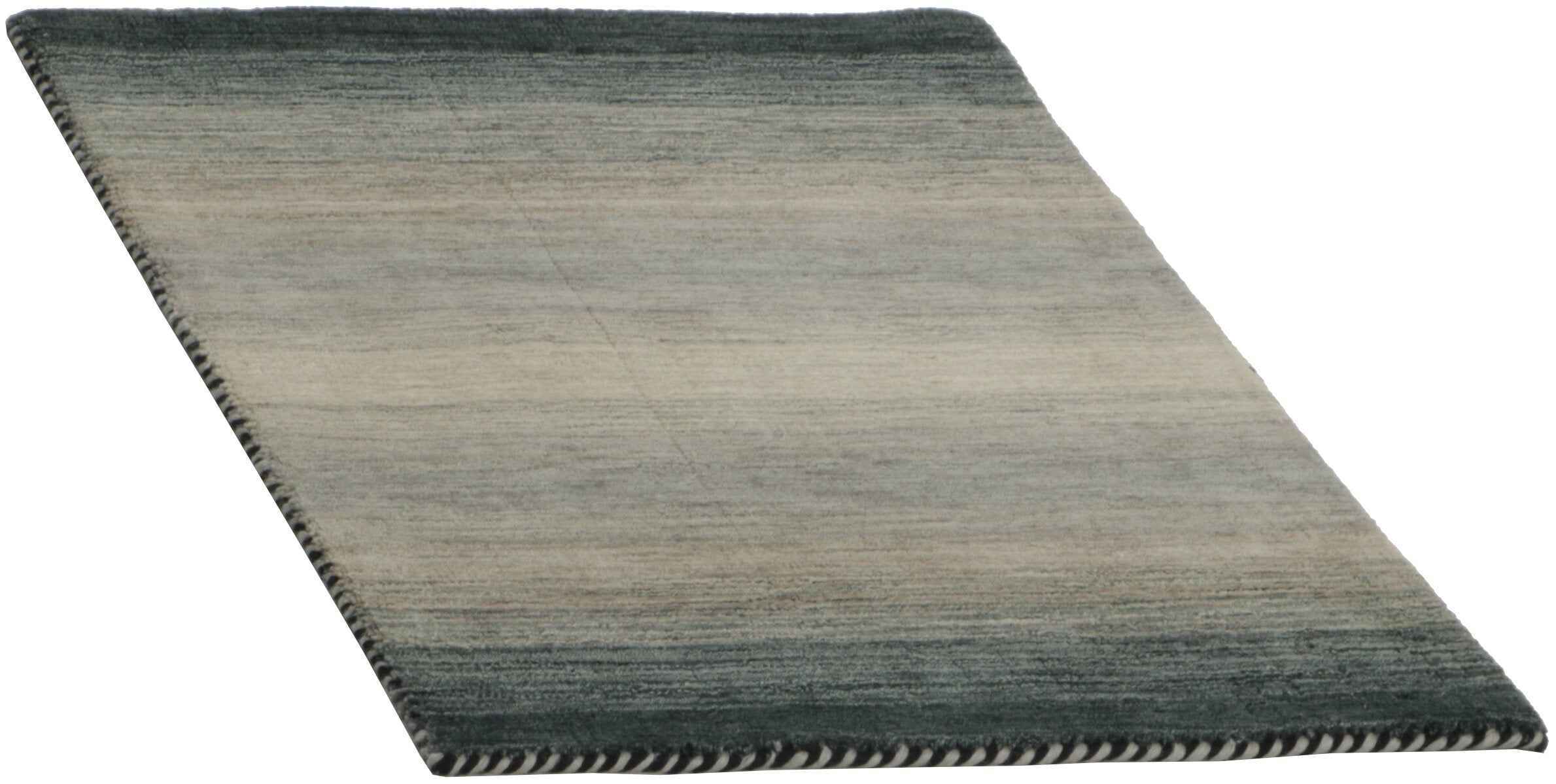 90x60 cm wool Black Rug-6029, Black Grey - Rugoutlet