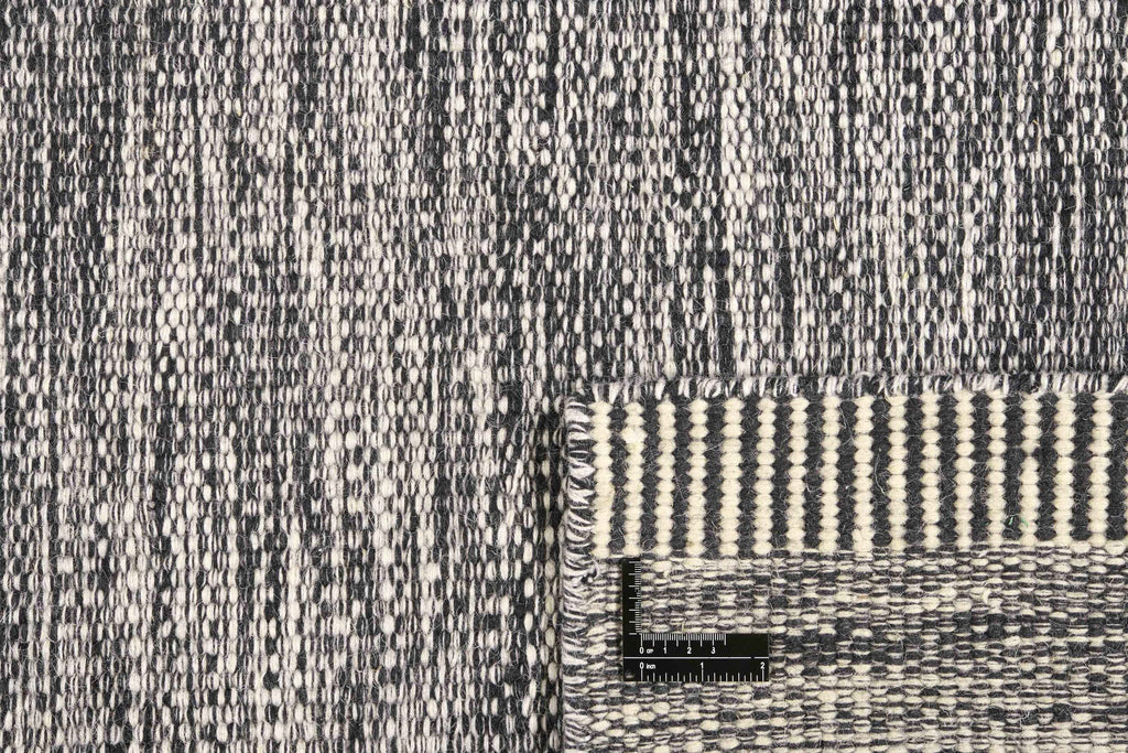 90x60 cm wool Black Rug-J-96-03, Steel - Rugoutlet