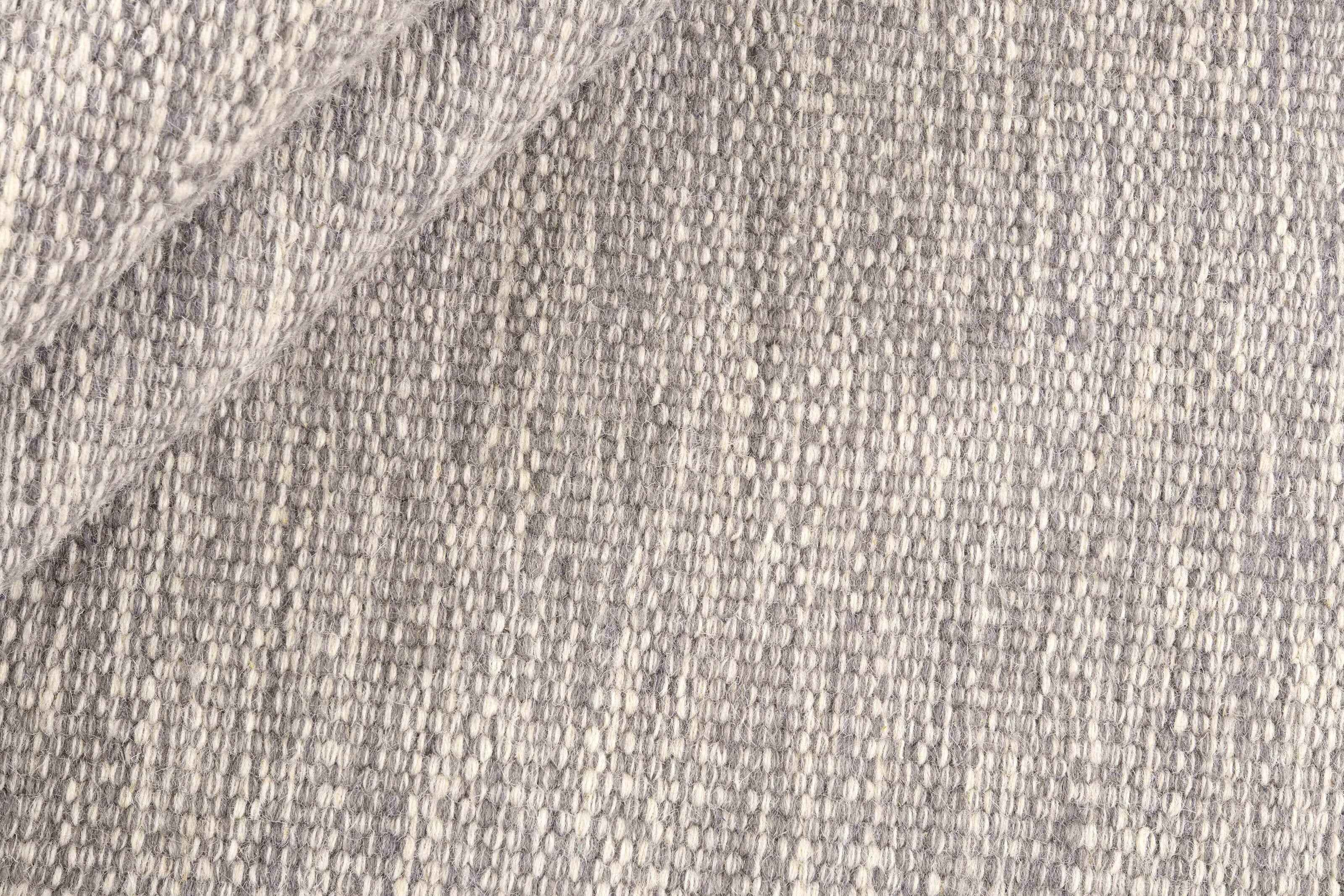 90x60 cm wool Black Rug-J-96-03, Steel - Rugoutlet