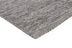 90x60 cm wool Black Rug-J-96-03, Steel - Rugoutlet