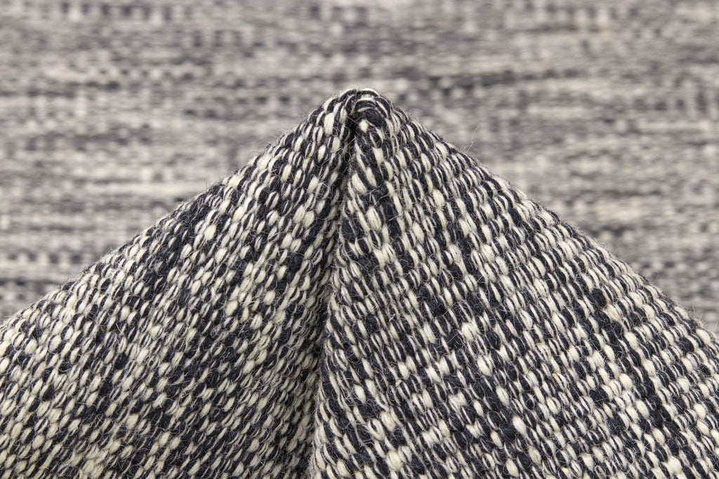 90x60 cm wool Black Rug-J-96-03, Steel - Rugoutlet