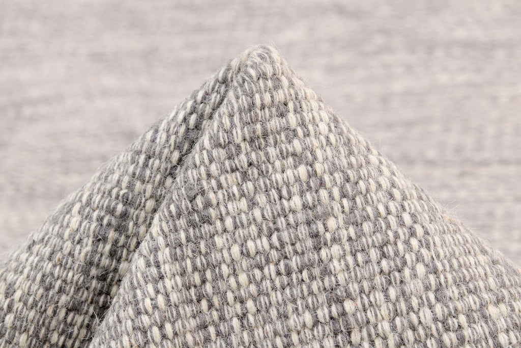 90x60 cm wool Black Rug-J-96-03, Steel - Rugoutlet