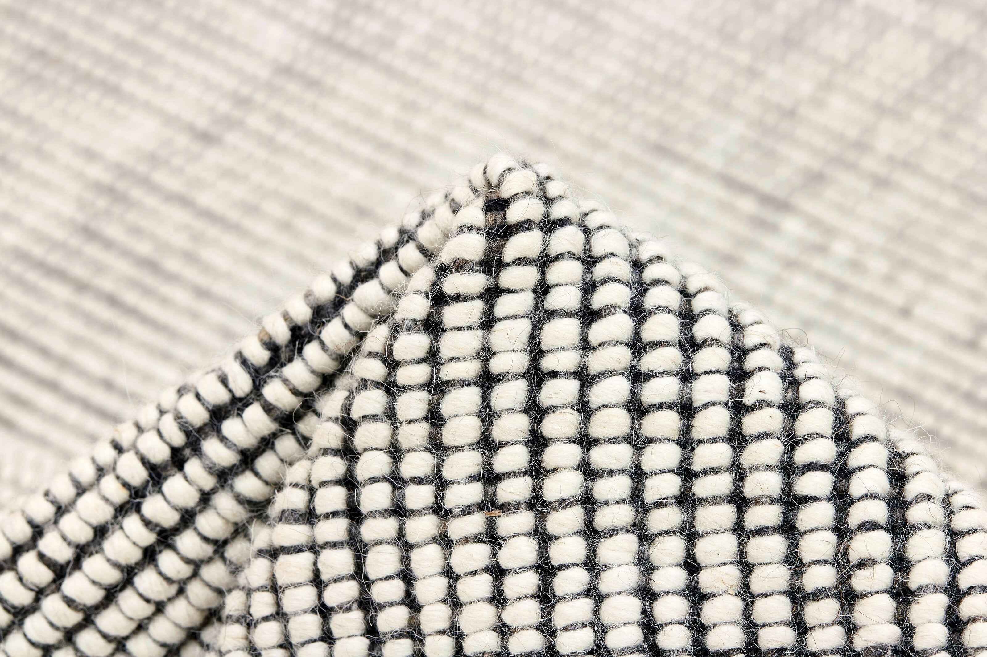 90x60 cm wool multicolour Rug-5971A, Steel Grey White - Rugoutlet