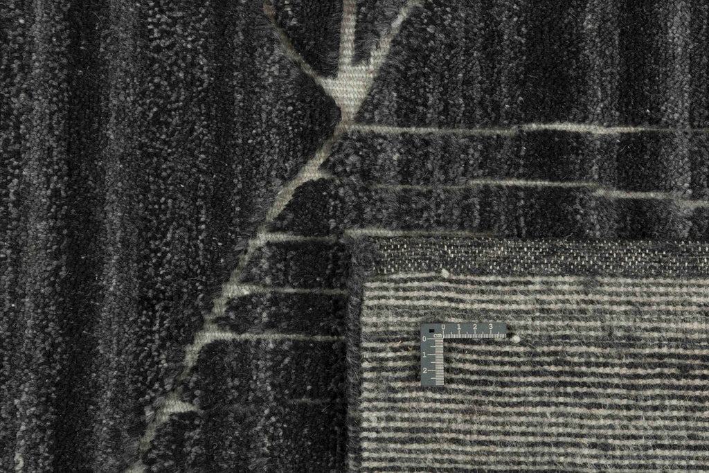 90x60 cm wool multicolour Rug-Fields, Charcoal - Rugoutlet