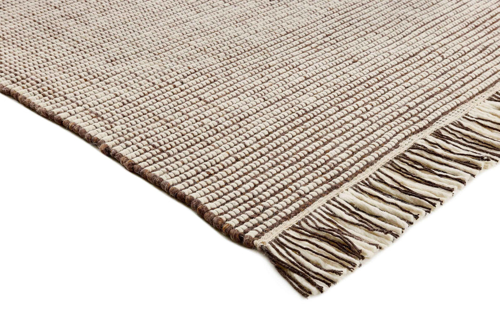 90x60 cm wool multicolour Rug-5971A, Brown White - Rugoutlet