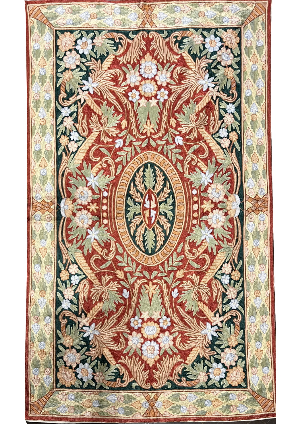 IRA Indian Silk Needlework 154 x 90 cm